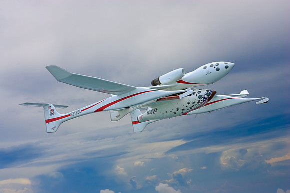 SpaceShipOne and White Knight air to air