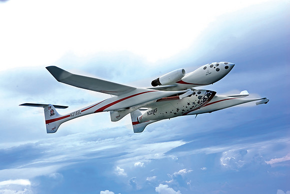 SpaceShipOne and White Knight air to air